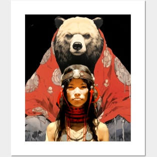 National Native American Heritage Month: "The Bear Mother" or "The Woman Who Married a Bear" Posters and Art